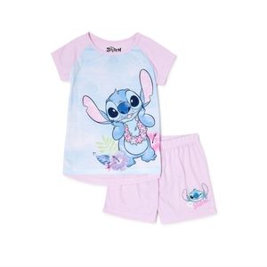 Lilo & Stitch Girls Short Sleeve Shirt and Short Pajama Set